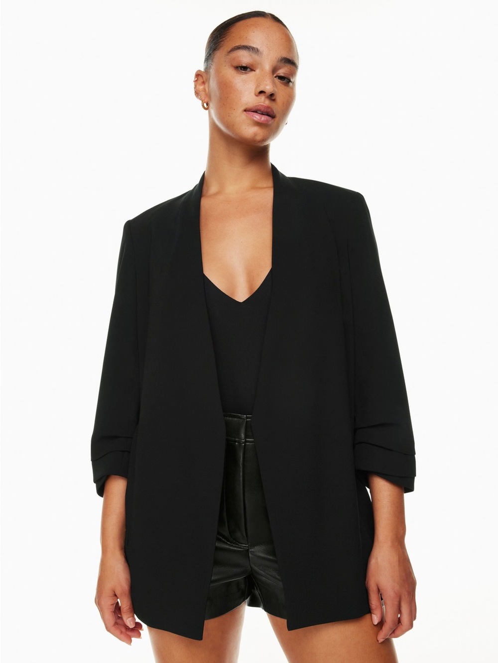 Babaton Power Hip Blazer Black Size 6 Aritzia #61114